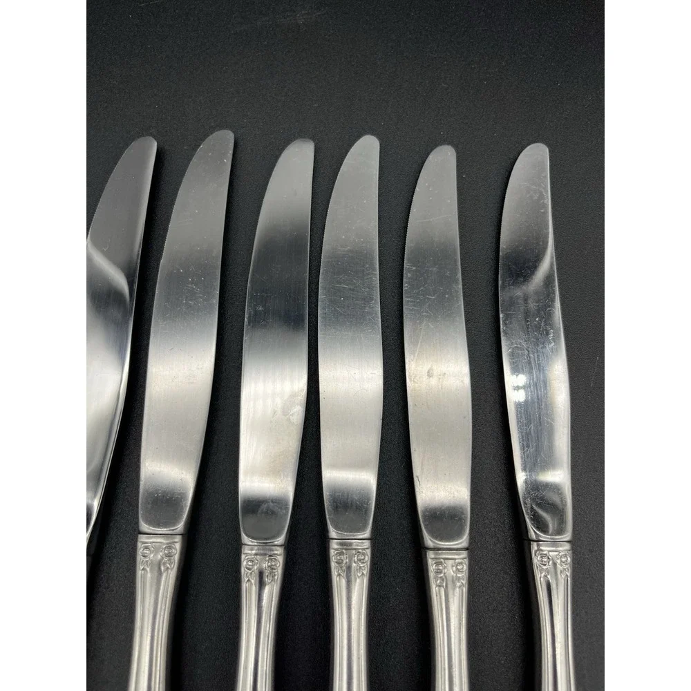 Dinner knife Set Brahms Stainless Distinction Plus By Oneida Silver 6 Pieces